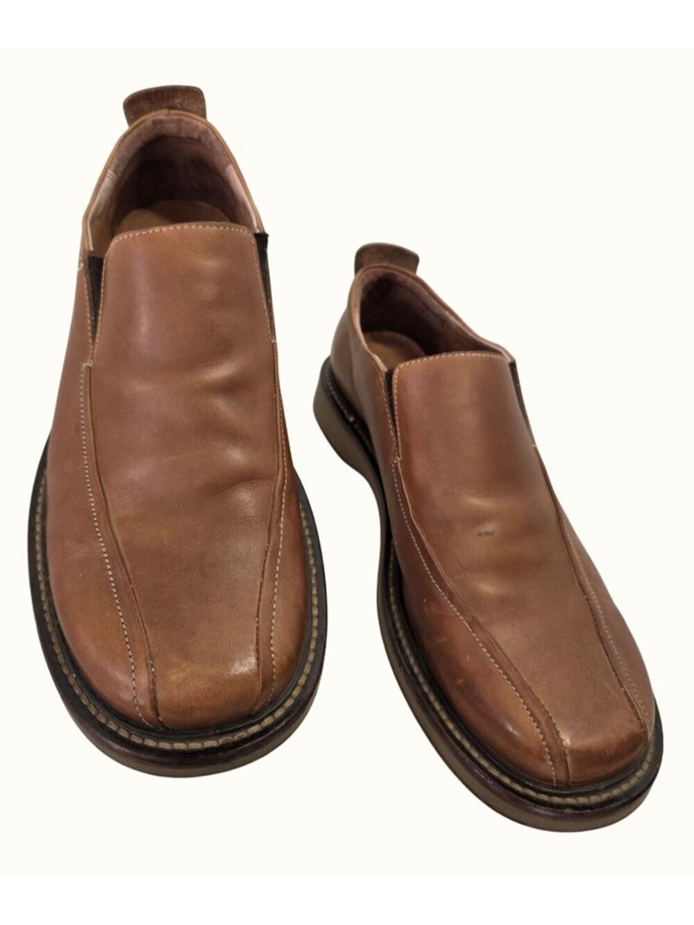 Vintage Skechers Collection Italy Leather Slip On Shoes Mens 10.5 Brown Loafers